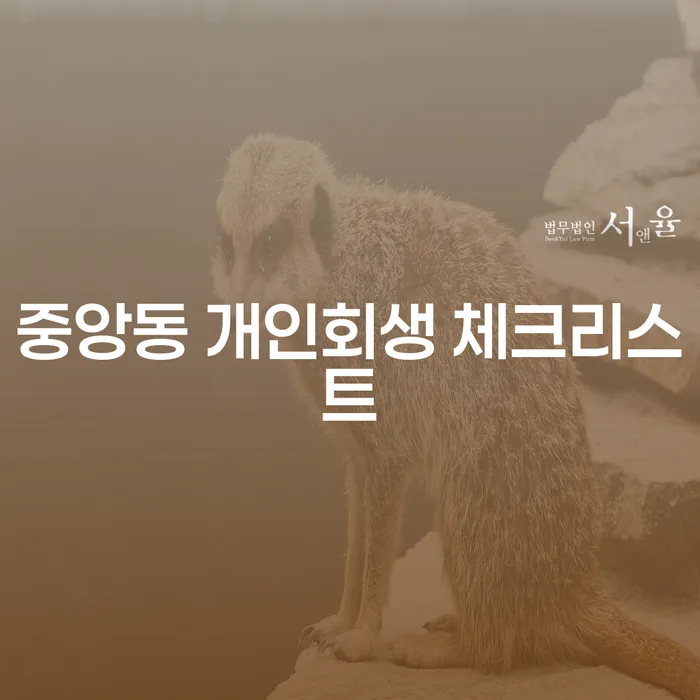 중앙동 개인회생 체크리스트