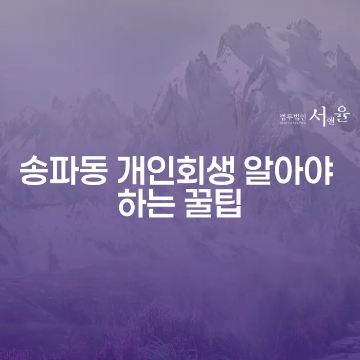 송파동 개인회생 알아야 하는 꿀팁
