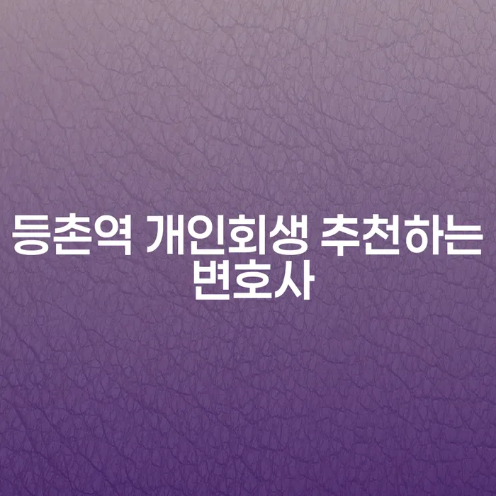 등촌역 개인회생 추천하는 변호사