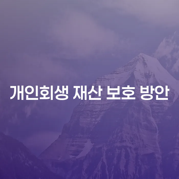 개인회생 재산 보호 방안: 어떻게 내 재산을 지킬 수 있을까요?