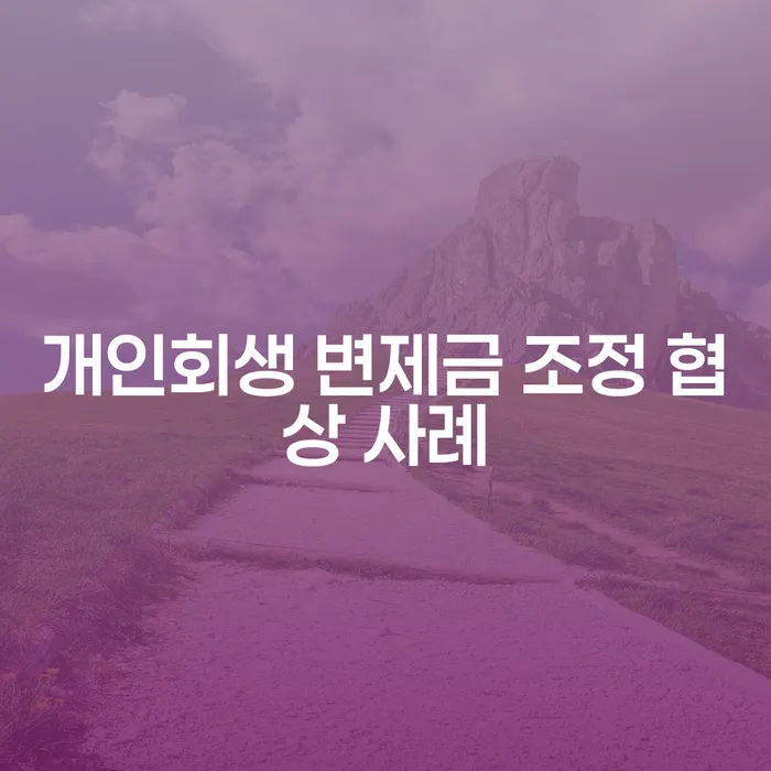 개인회생 변제금 조정 협상 사례: 당신도 가능할까요?