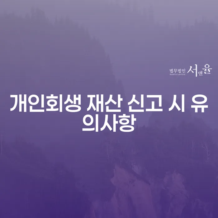 개인회생 재산 신고 시 어떤 점에 주의해야 할까요?