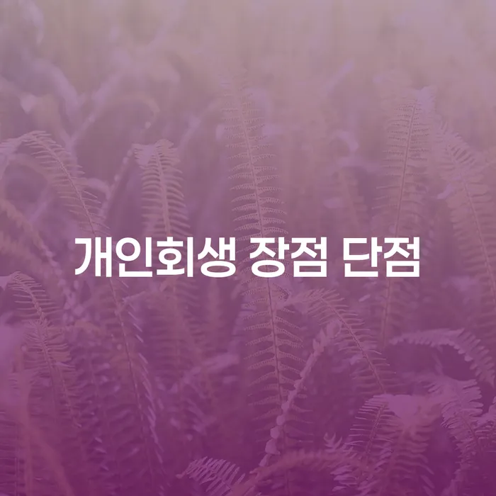 숭인1동 개인회생 장점과 단점 분석