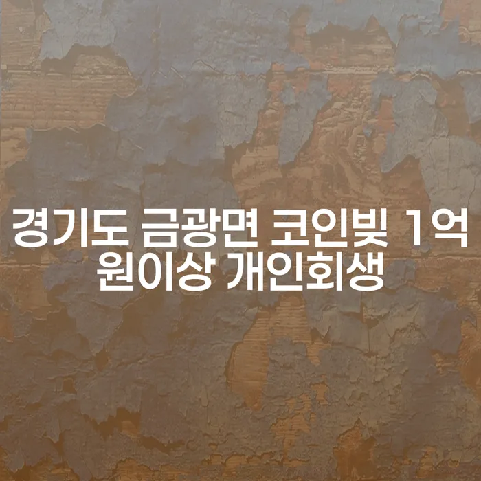 경기도 금광면 코인빚 1억원 이상 개인회생, 어떻게 해결할 수 있을까요?